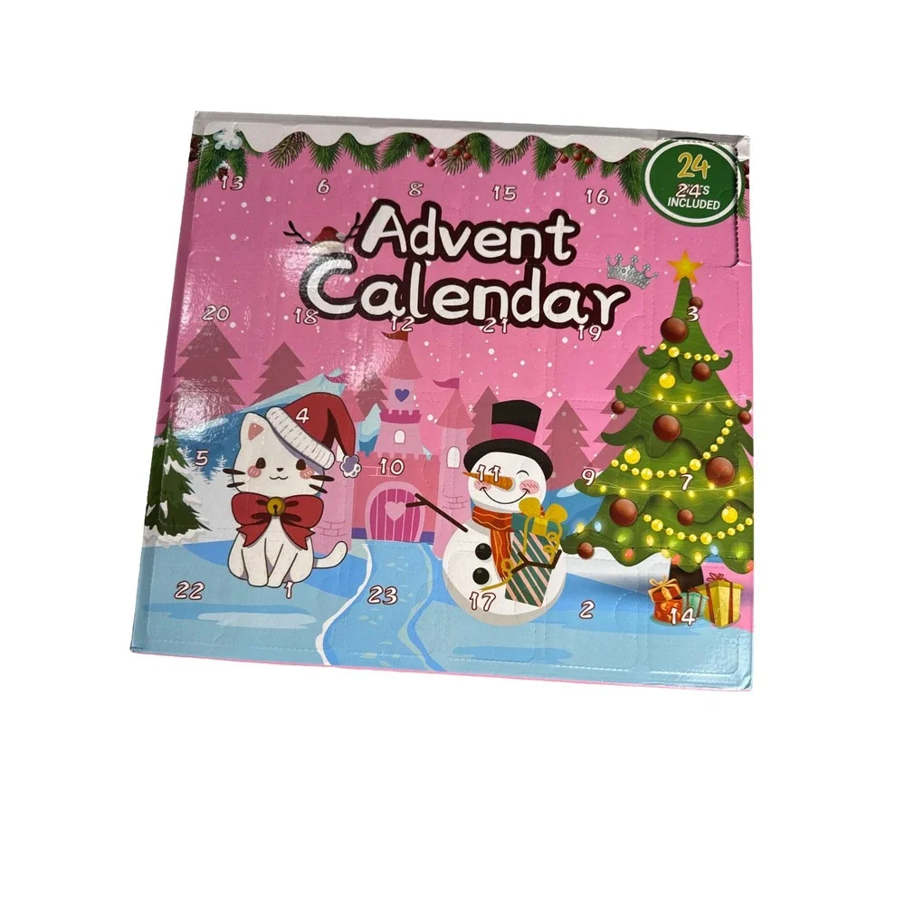 Hello Kitty Advent Calendar 24pc 12in NIP Sanrio Holiday Set Small Dent Box